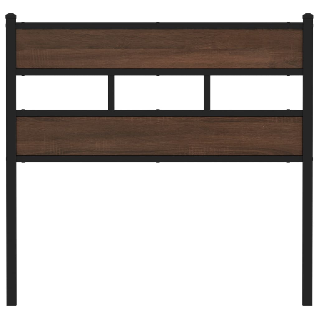 vidaXL Hoofdbord 107 cm bewerkt hout en staal bruin eikenkleurig afbeelding