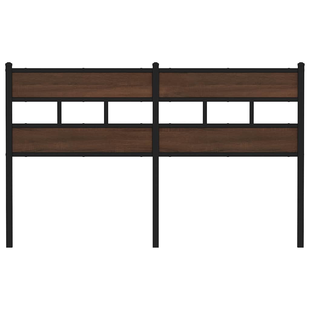 vidaXL Vervangend hoofdbord 135 cm bewerkt hout en staal bruin eikenkleurig, foto 2