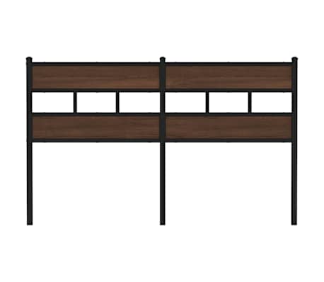 vidaXL Tăblie de pat, stejar maro, 150 cm, lemn prelucrat și oțel