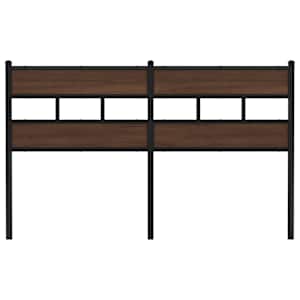 vidaXL Tăblie de pat, stejar maro, 150 cm, lemn prelucrat și oțel