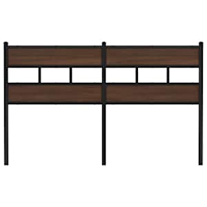 vidaXL Tăblie de pat, stejar maro, 160 cm, lemn prelucrat și oțel
