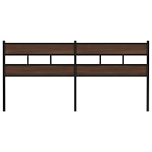 vidaXL Hoofdbord 180 cm bewerkt hout en staal bruin eikenkleurig