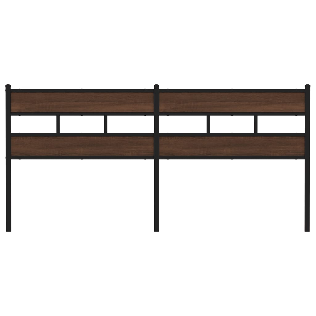 vidaXL Hoofdbord 190 cm bewerkt hout en staal bruin eikenkleurig afbeelding