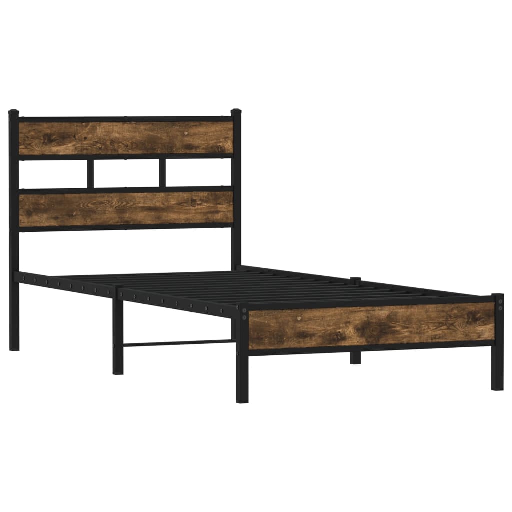 vidaXL Bedframe met hoofdbord zonder matras sonoma eiken 80x200 cm afbeelding