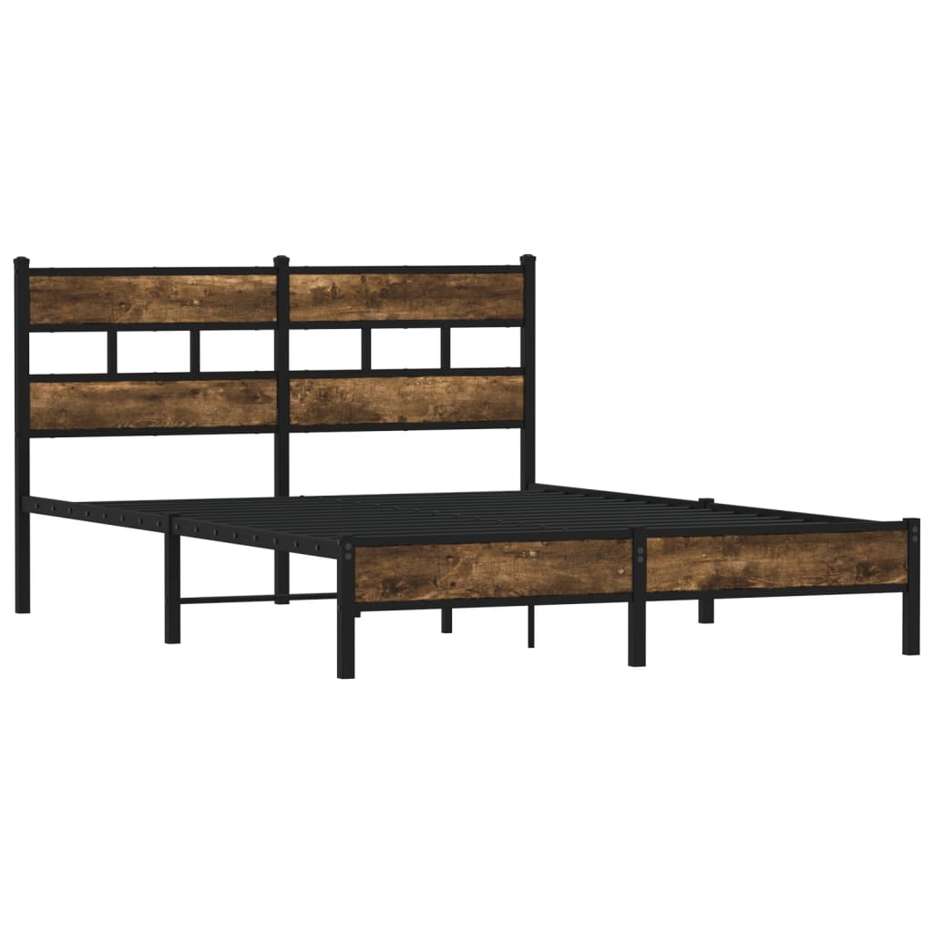 vidaXL Bedframe met hoofdbord zonder matras sonoma eiken 140x190 cm afbeelding