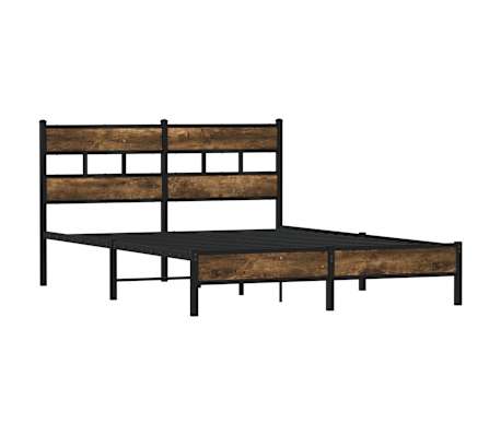vidaXL Bed Frame without Mattress with Headboard Sonoma Oak 150x200 cm King Size