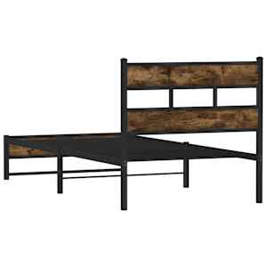 Kovový rám postele bez matrace kouřový dub 75 x 190 cm - obrázek 6