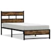 vidaXL metallist voodiraam ilma madratsita suitsutatud tamm 100x200 cm