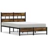 vidaXL metallist voodiraam ilma madratsita suitsutatud tamm 120x190 cm