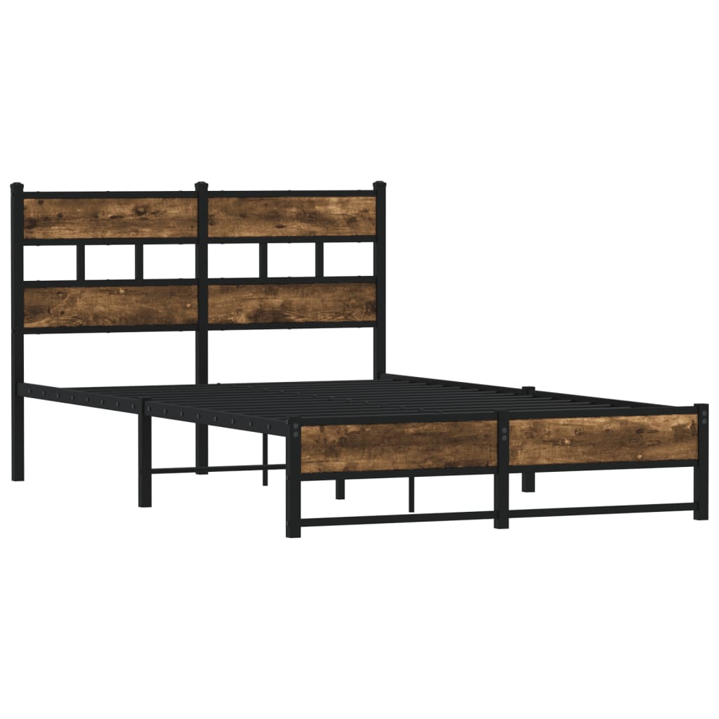vidaXL Bedframe zonder matras metaal gerookt eikenkleurig 120x190 cm afbeelding