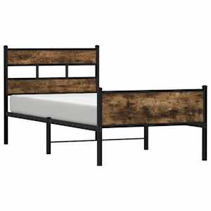 Rám postele bez matrace kouřový dub 90x190 cm kompozitní dřevo - obrázek 2