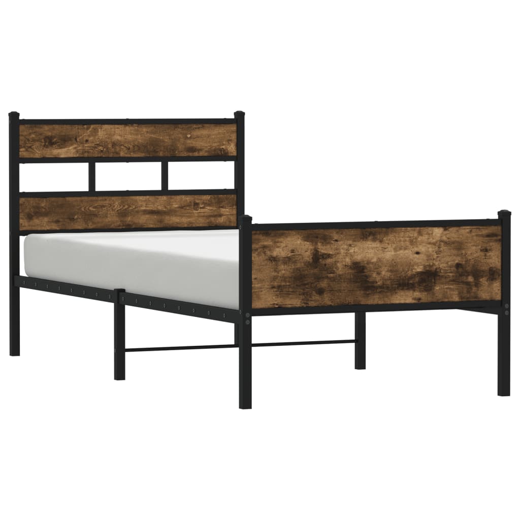 vidaXL Bedframe zonder matras hout gerookt eikenkleurig 90x200 cm, foto 3