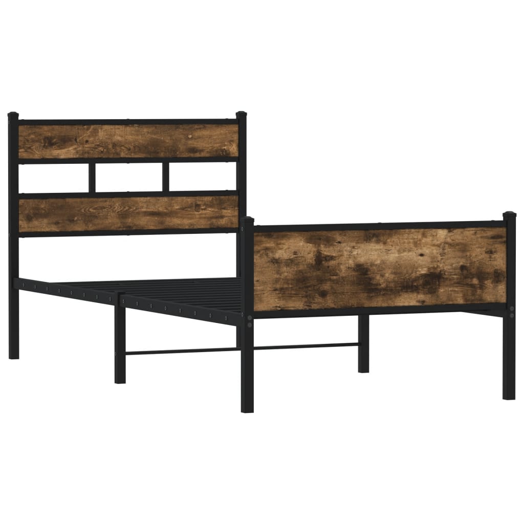 vidaXL Bedframe zonder matras hout gerookt eikenkleurig 90x200 cm afbeelding