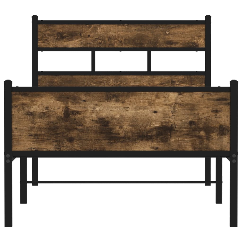 vidaXL Bedframe zonder matras hout gerookt eikenkleurig 90x200 cm, foto 4