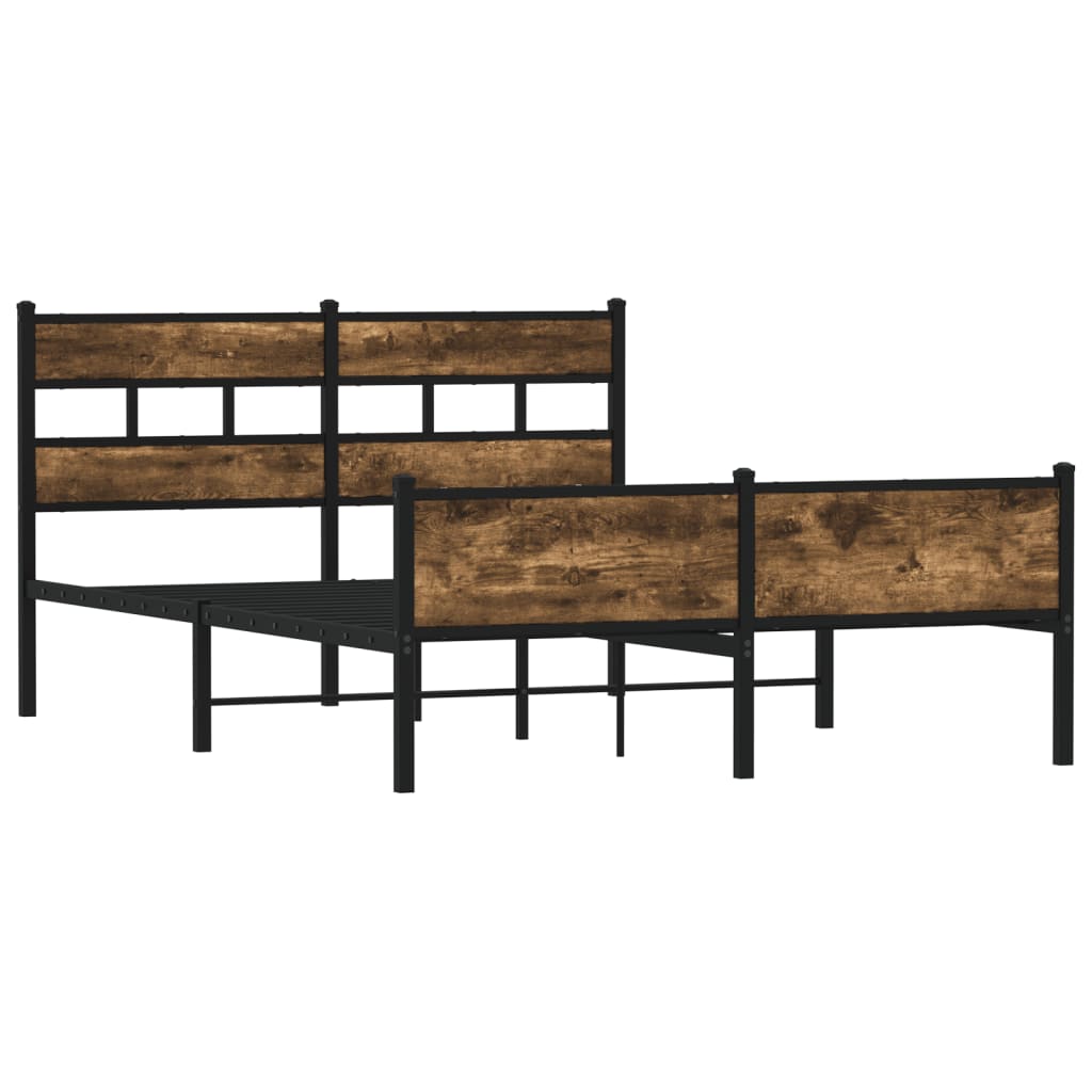 vidaXL Bedframe zonder matras hout gerookt eikenkleurig 137x190 cm afbeelding