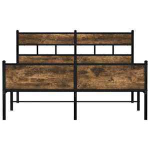 Rám postele bez matrace kouřový dub 137x190 cm kompozitní dřevo - obrázek 4