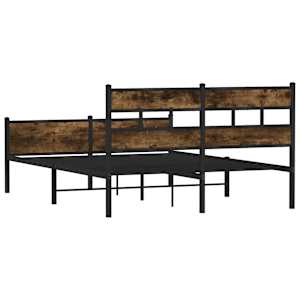 Rám postele bez matrace kouřový dub 150x200 cm kompozitní dřevo - obrázek 6