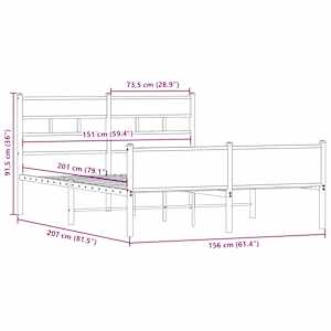 Rám postele bez matrace kouřový dub 150x200 cm kompozitní dřevo - obrázek 9
