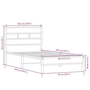 Rám postele bez matrace dub sonoma 80 x 200 cm kompozitní dřevo - obrázek 9