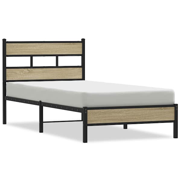 vidaXL peatsiga voodiraam, ilma madratsita, Sonoma tamm 90x200 cm
