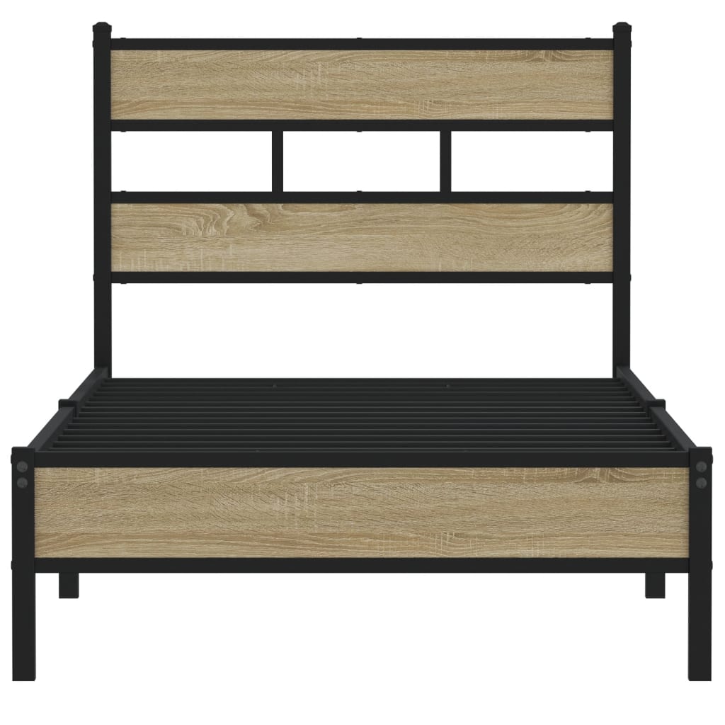 vidaXL Bedframe zonder matras hout sonoma eikenkleurig 90x200 cm, foto 4