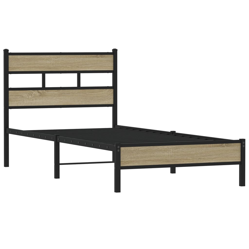 vidaXL Bedframe zonder matras hout sonoma eikenkleurig 107x200 cm afbeelding