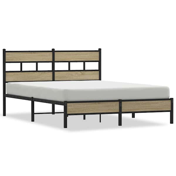 vidaXL peatsiga voodiraam, ilma madratsita, Sonoma tamm 140x190cm