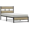 vidaXL metallist voodiraam ilma madratsita Sonoma tamm 90x200 cm