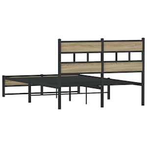 Kovový rám postele bez matrace dub sonoma 120 x 190 cm - obrázek 6