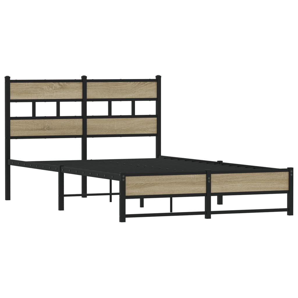 vidaXL Bedframe zonder matras metaal sonoma eikenkleurig 120x200 cm afbeelding