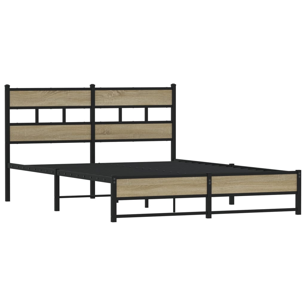 vidaXL Bedframe zonder matras metaal sonoma eikenkleurig 160x200 cm afbeelding