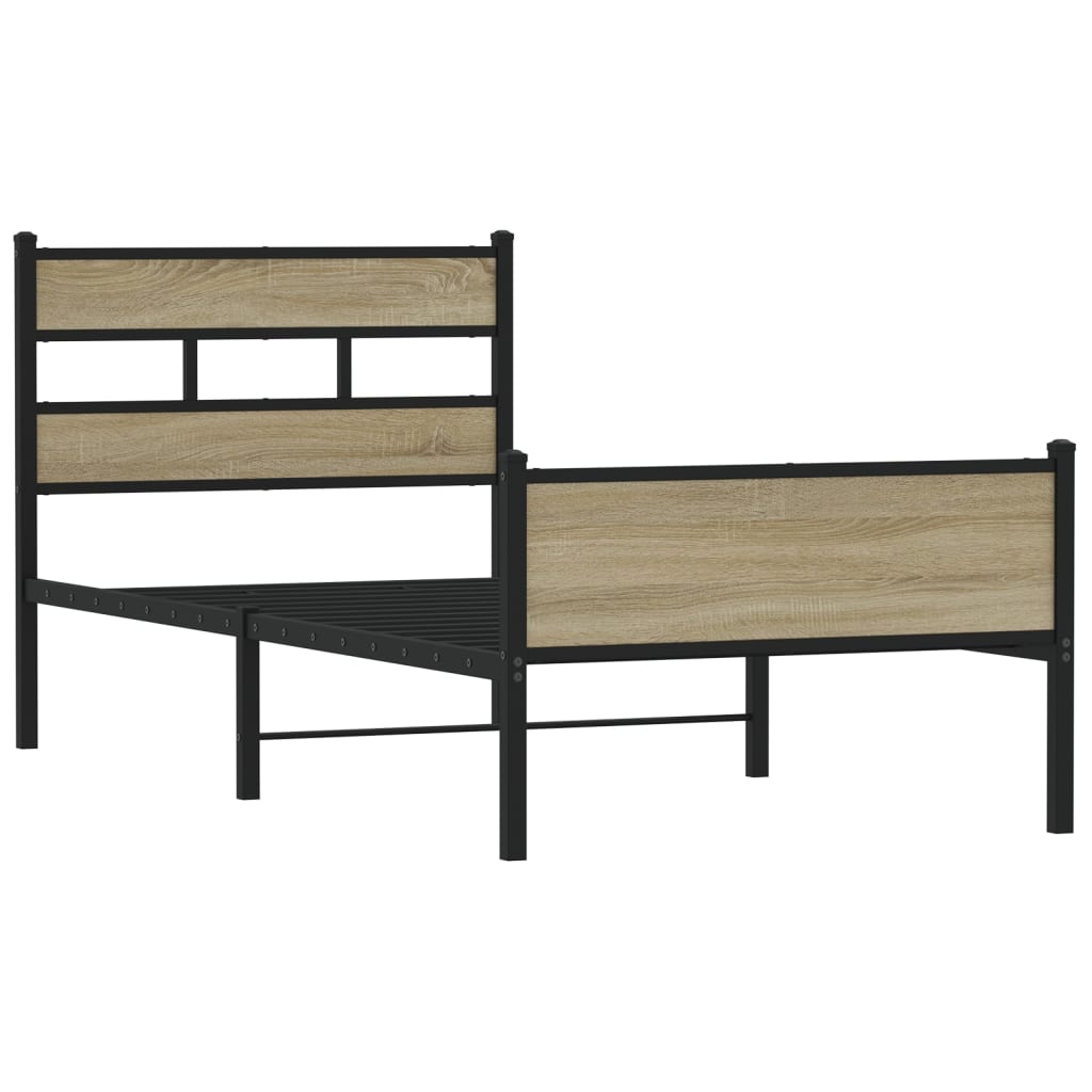 vidaXL Bedframe zonder matras hout sonoma eikenkleurig 75x190 cm afbeelding