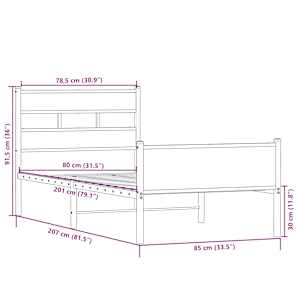 Rám postele bez matrace dub sonoma 80 x 200 cm kompozitní dřevo - obrázek 9