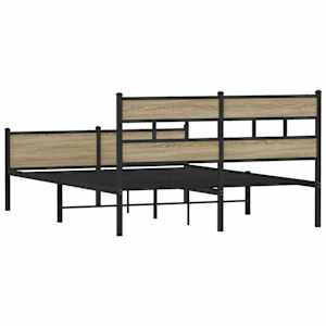 Rám postele bez matrace dub sonoma 140x190 cm kompozitní dřevo - obrázek 6