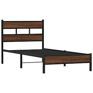 Rám postele bez matrace hnědý dub 90 x 190 cm kompozitní dřevo - obrázek 3