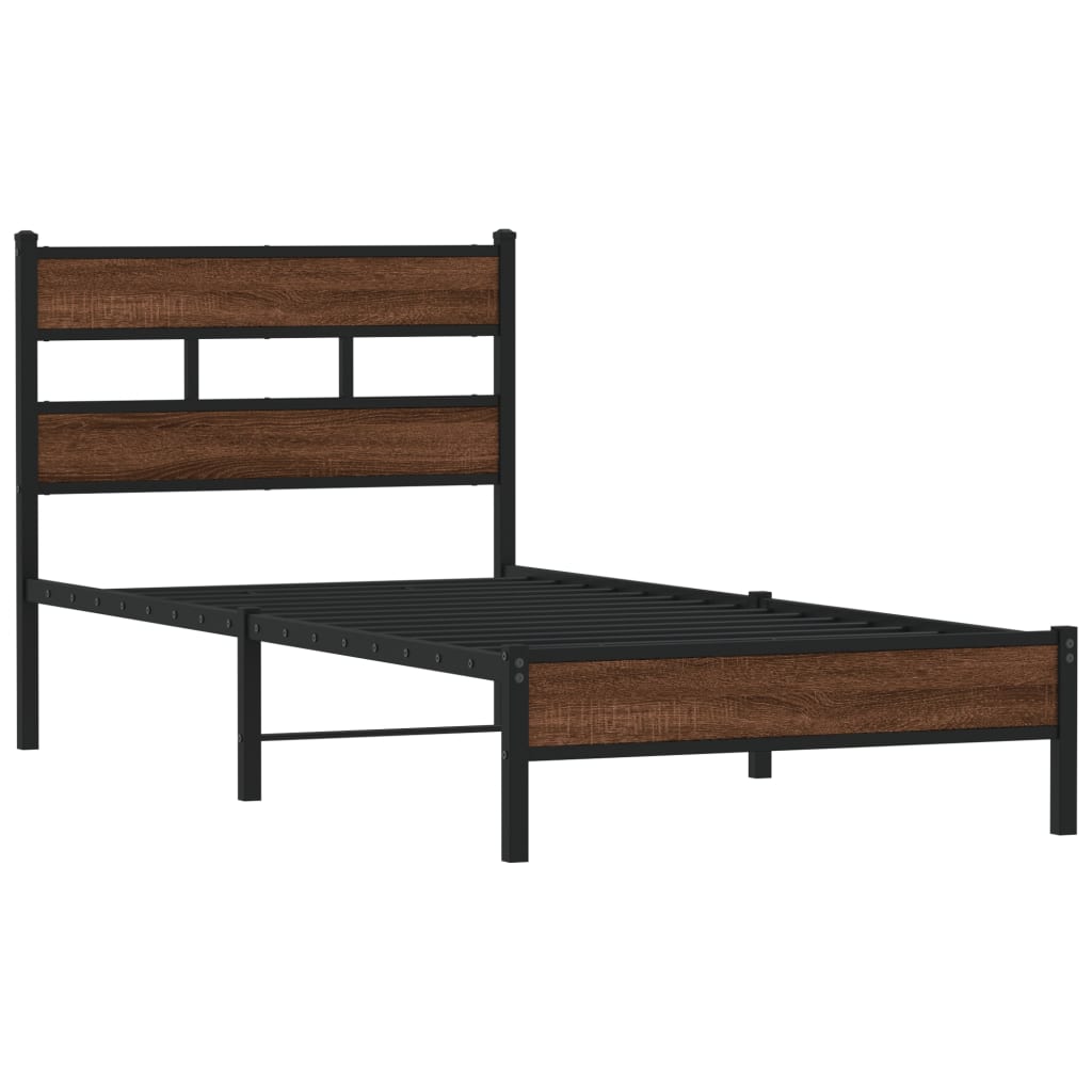vidaXL Bedframe zonder matras bewerkt hout bruin eikenkleur 90x200 cm afbeelding