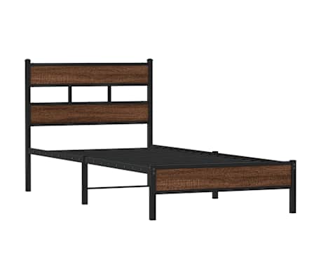 vidaXL Cadre de lit sans matelas ch&ecirc;ne marron 100x200 cm