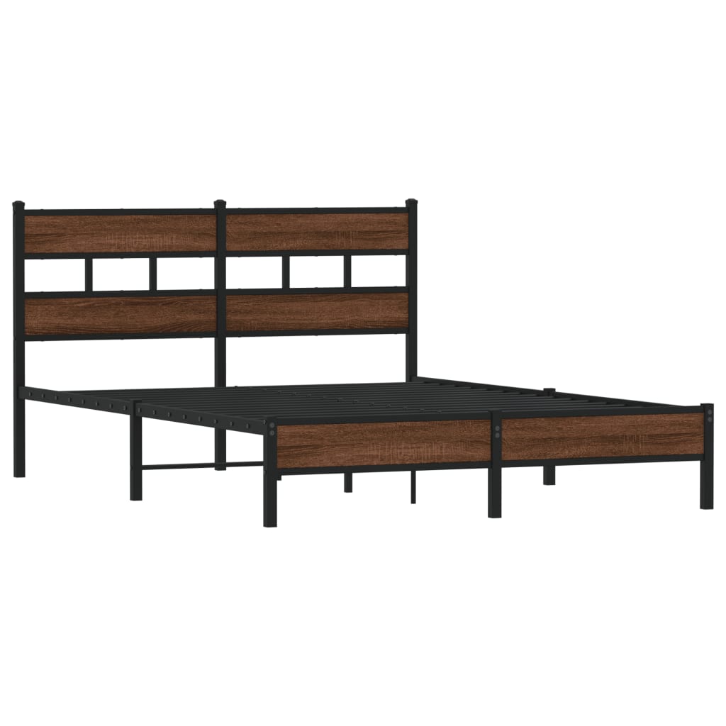 vidaXL barna tölgy színű szerelt fa ágykeret matrac nélkül 160x200 cm