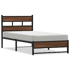 vidaXL Metallist voodiraam ilma madratsita Pruun tamm 75x190 cm