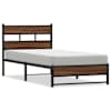 vidaXL Metallist voodiraam ilma madratsita Pruun tamm 100x190 cm