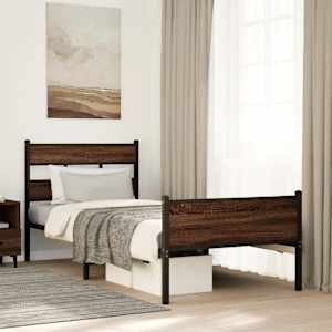 Rám postele bez matrace hnědý dub 75 x 190 cm kompozitní dřevo - obrázek 1