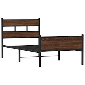Rám postele bez matrace hnědý dub 90 x 190 cm kompozitní dřevo - obrázek 3
