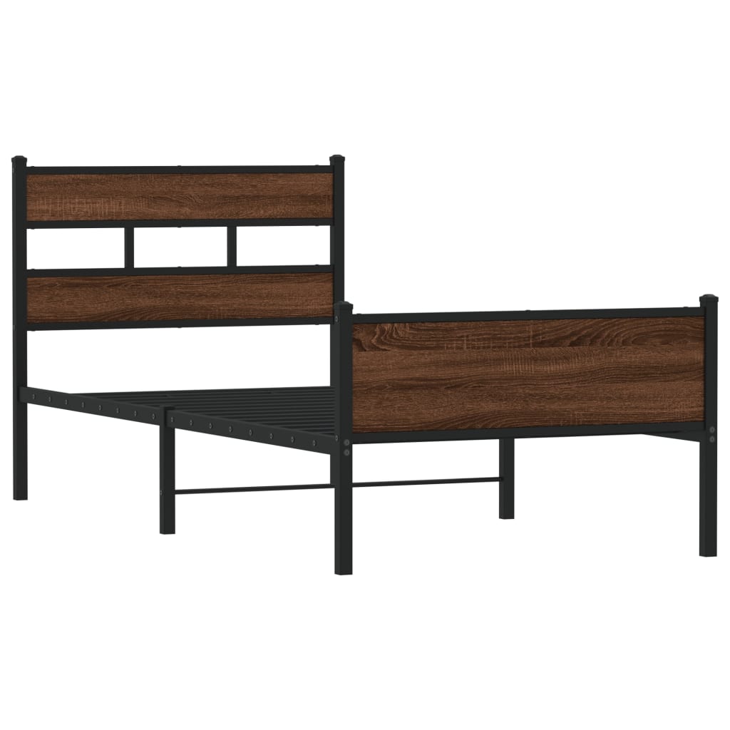 vidaXL Bedframe zonder matras bewerkt hout bruin eikenkleur 90x200 cm afbeelding