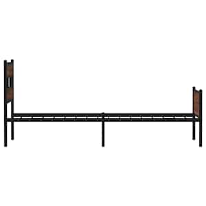 Rám postele bez matrace hnědý dub 100 x 200 cm kompozitní dřevo - obrázek 5
