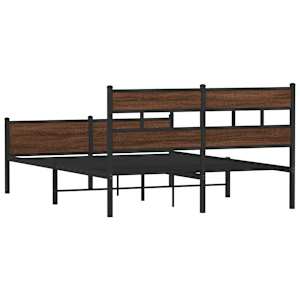 Rám postele bez matrace hnědý dub 137 x 190 cm kompozitní dřevo - obrázek 6