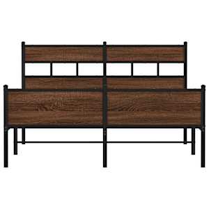 Rám postele bez matrace hnědý dub 140 x 190 cm kompozitní dřevo - obrázek 4