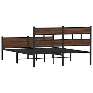 Rám postele bez matrace hnědý dub 150 x 200 cm kompozitní dřevo - obrázek 6