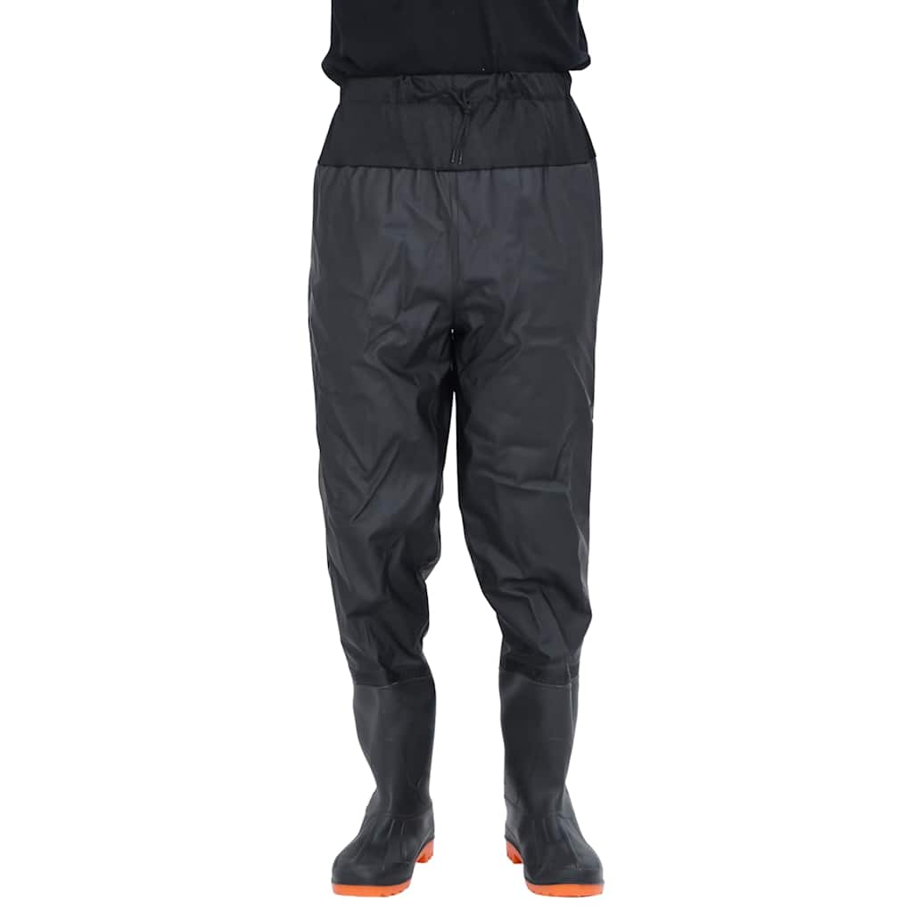vidaXL Waist Waders s čižmami čierna veľkosť 45