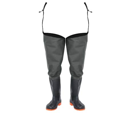 vidaXL Vadarbyxor med st&ouml;vlar m&ouml;rkgr&ouml;n strl. 46