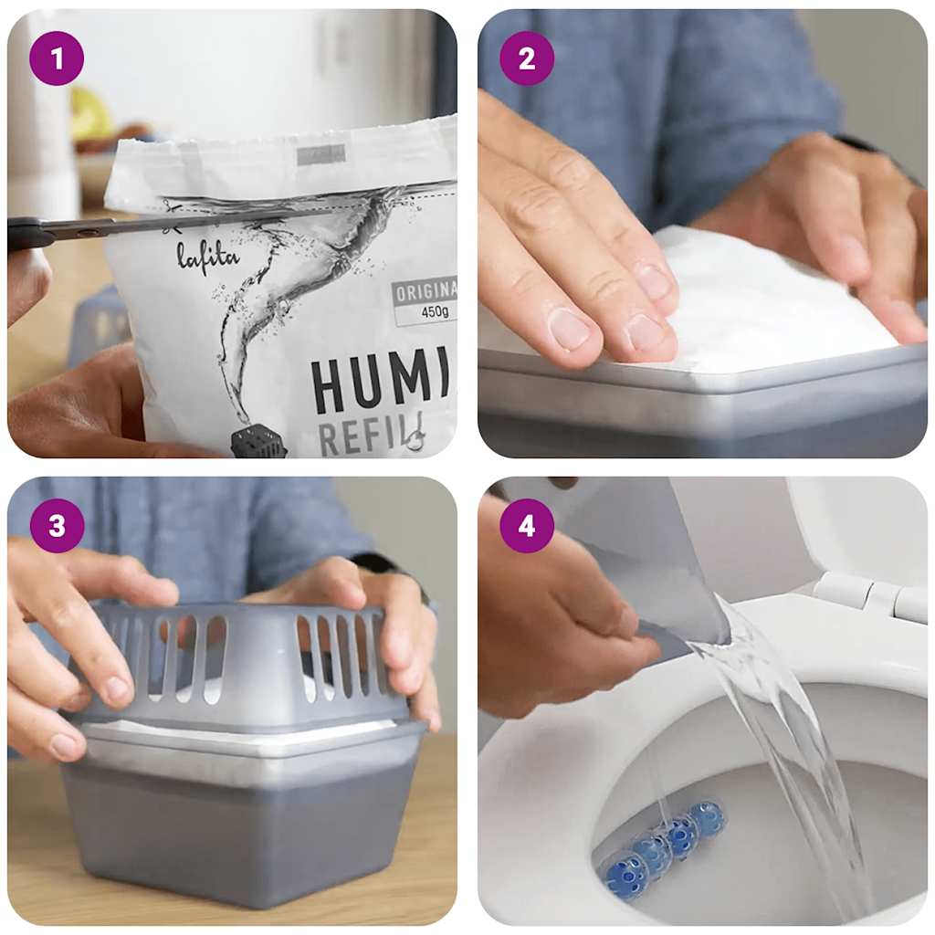 Thumbnail - vidaXL Lafita Raumentfeuchter mit Nachfüllbeuteln 2 Stk. 900 g